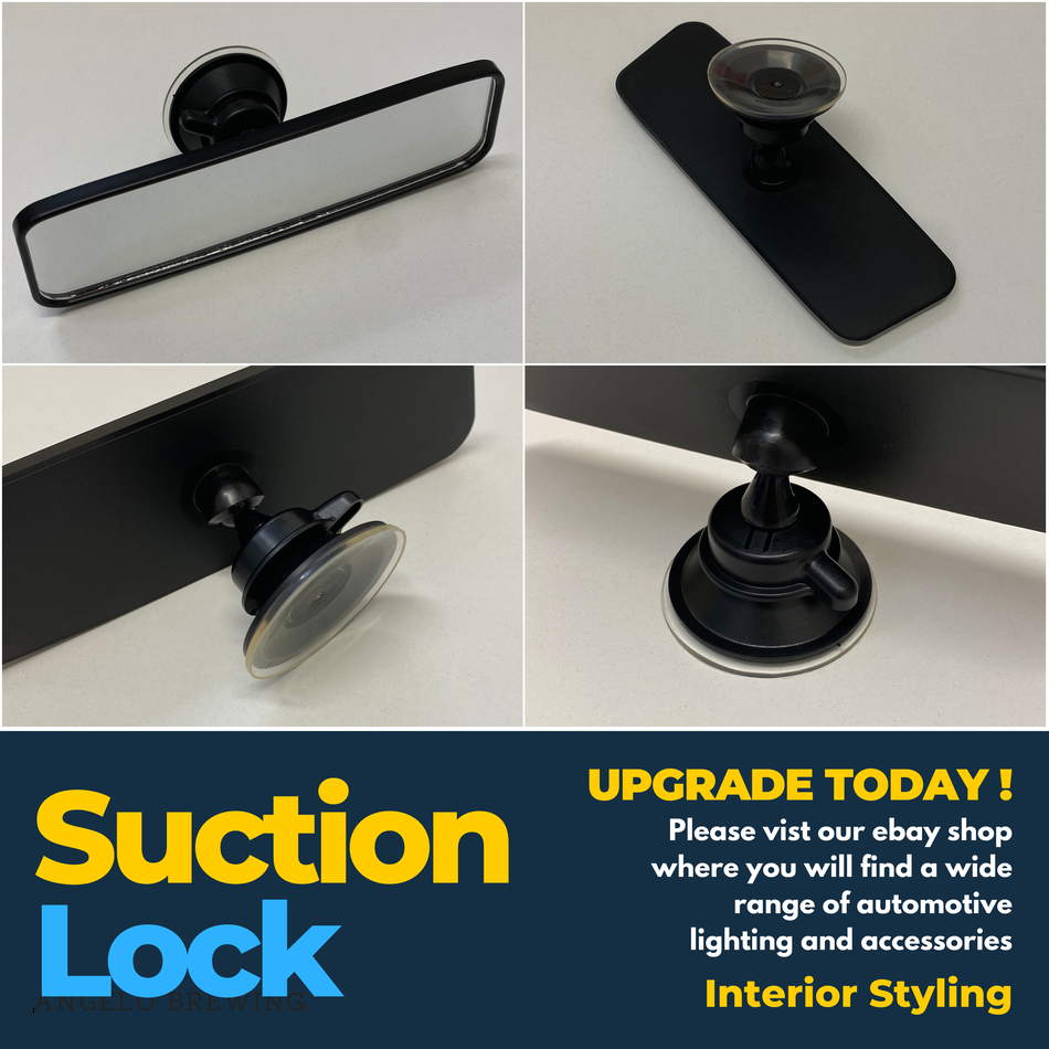 Universal Rear View Interior Car Mirror Adjustable Suction Cup Wide